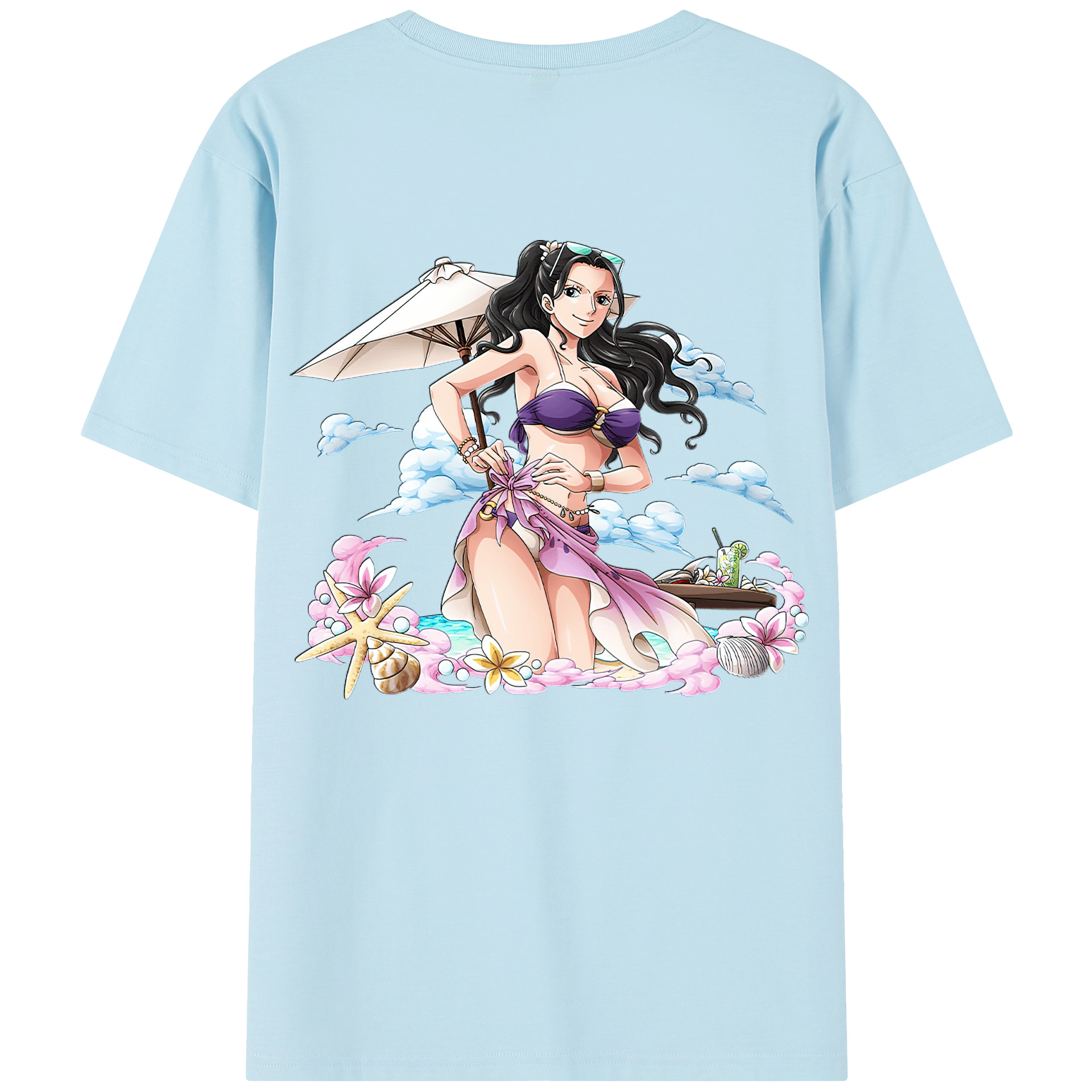 ワンピース ニコ・ロビン ONE PIECE Nico Robin 綿100％半袖Tシャツ（背面プリント）